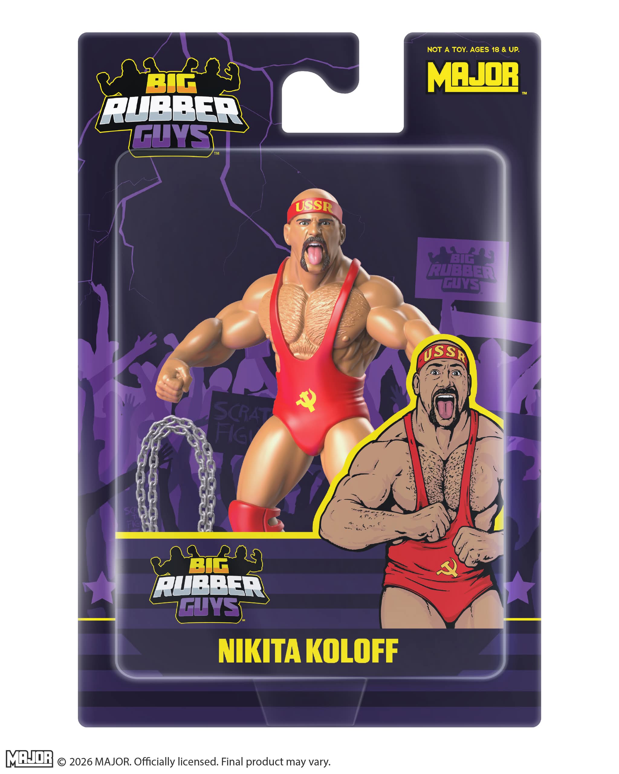 Nikita Koloff  Big Rubber Guy Action Figure, 1980s Retro 8" Collectible Toy (FREE US SHIPPING - SHIPS IN APRIL)