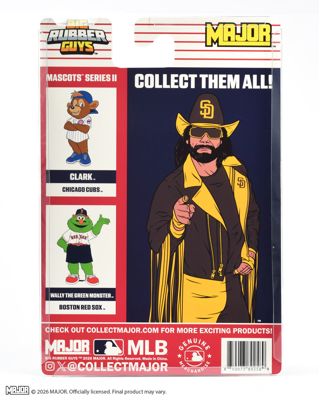 "Macho Man" Randy Savage MLB Padres Big Rubber Guy Action Figure, 1980s Retro 8" Collectible Toy
