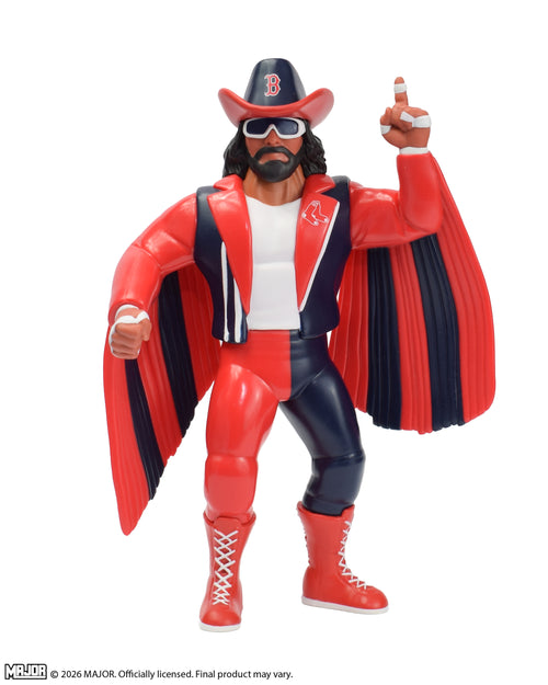 "Macho Man" Randy Savage MLB Boston Red  Sox Big Rubber Guy Action Figure, 1980s Retro 8" Collectible Toy (SHIPS IN NOVEMBER)