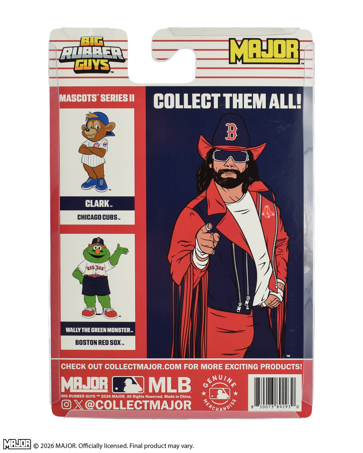 "Macho Man" Randy Savage MLB Boston Red  Sox Big Rubber Guy Action Figure, 1980s Retro 8" Collectible Toy (SHIPS IN NOVEMBER)