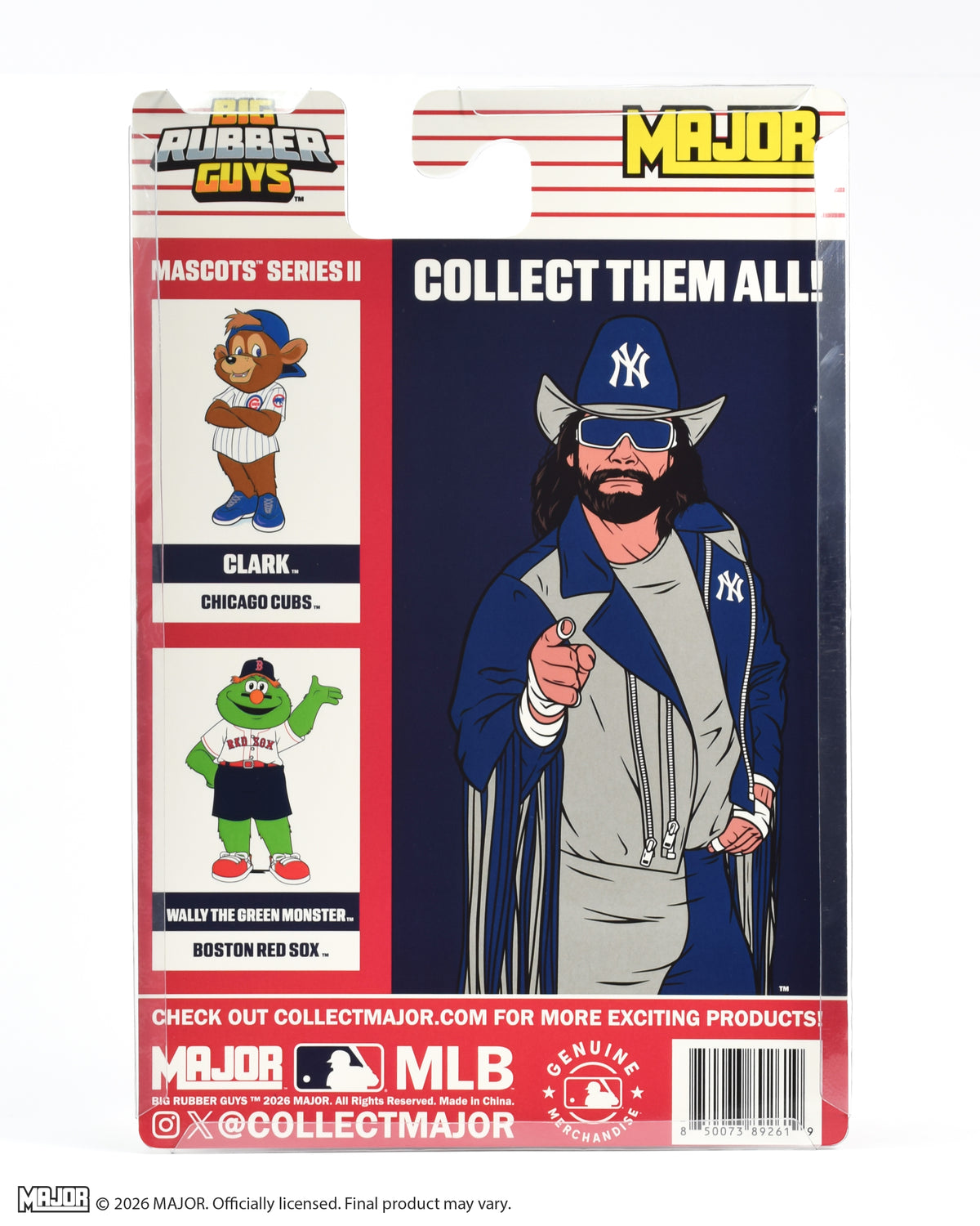 "Macho Man" Randy Savage MLB New York Yankees Big Rubber Guy Action Figure, 1980s Retro 8" Collectible Toy