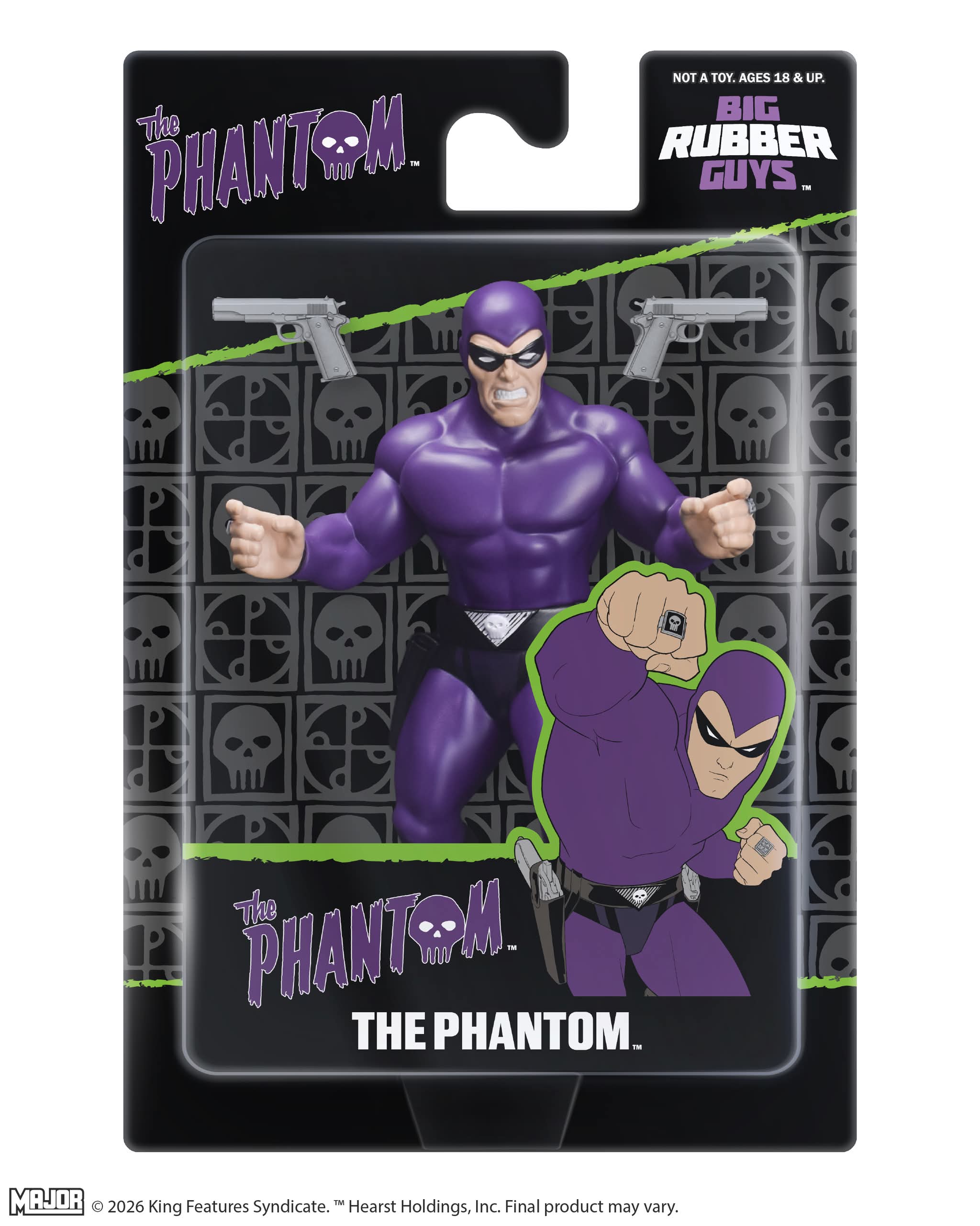 Phantom Big Rubber Guy Action Figure, 1980s Retro 8" Collectible Toy  (FREE US SHIPPING - SHIPS IN APRIL)