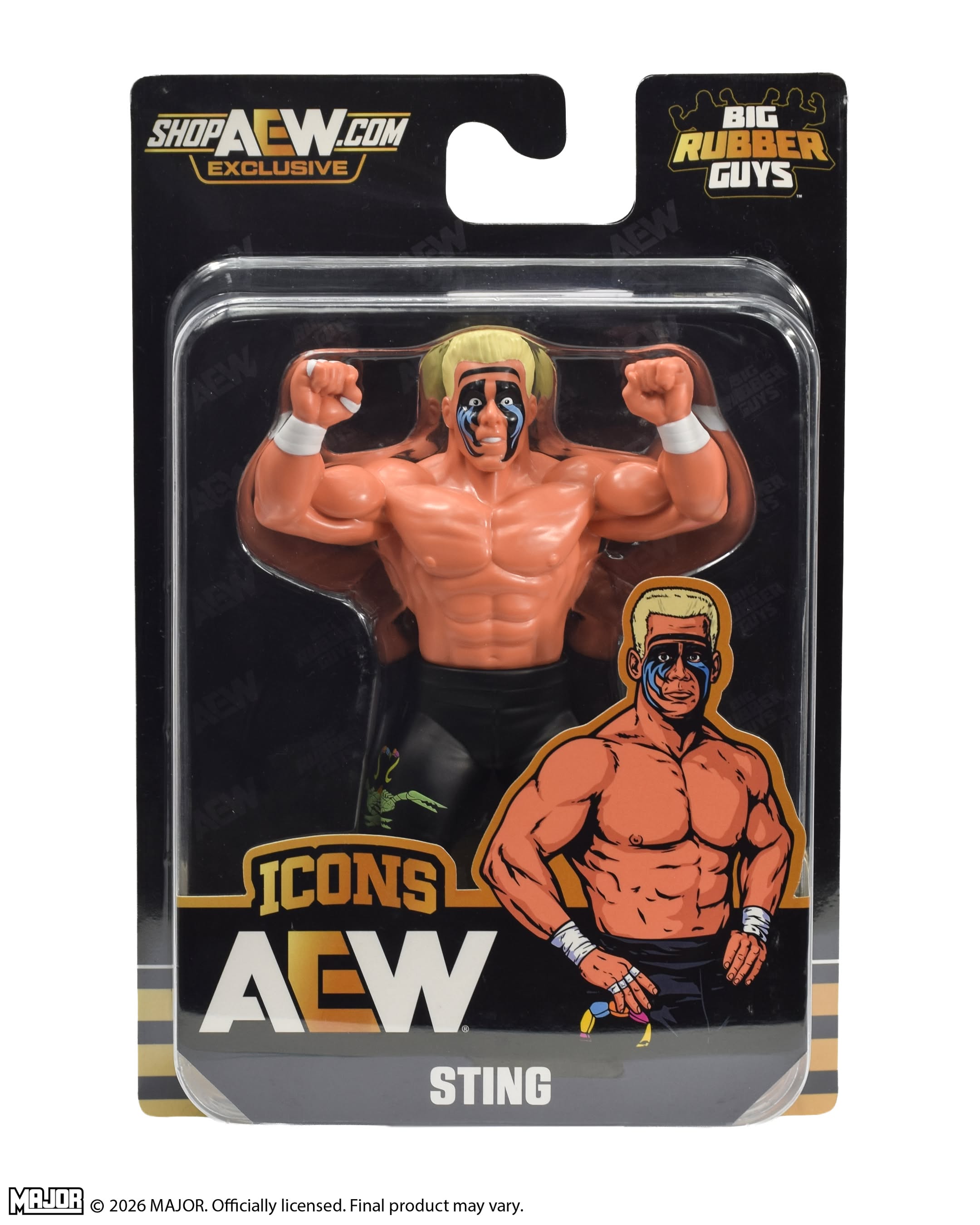 Wrestlecon Exclusive Sting Big Rubber Guy Action Figure, 1980s Retro 8" Collectible Toy (FREE US SHIPPING - IN STOCK - LIMIT 2 PER PERSON)