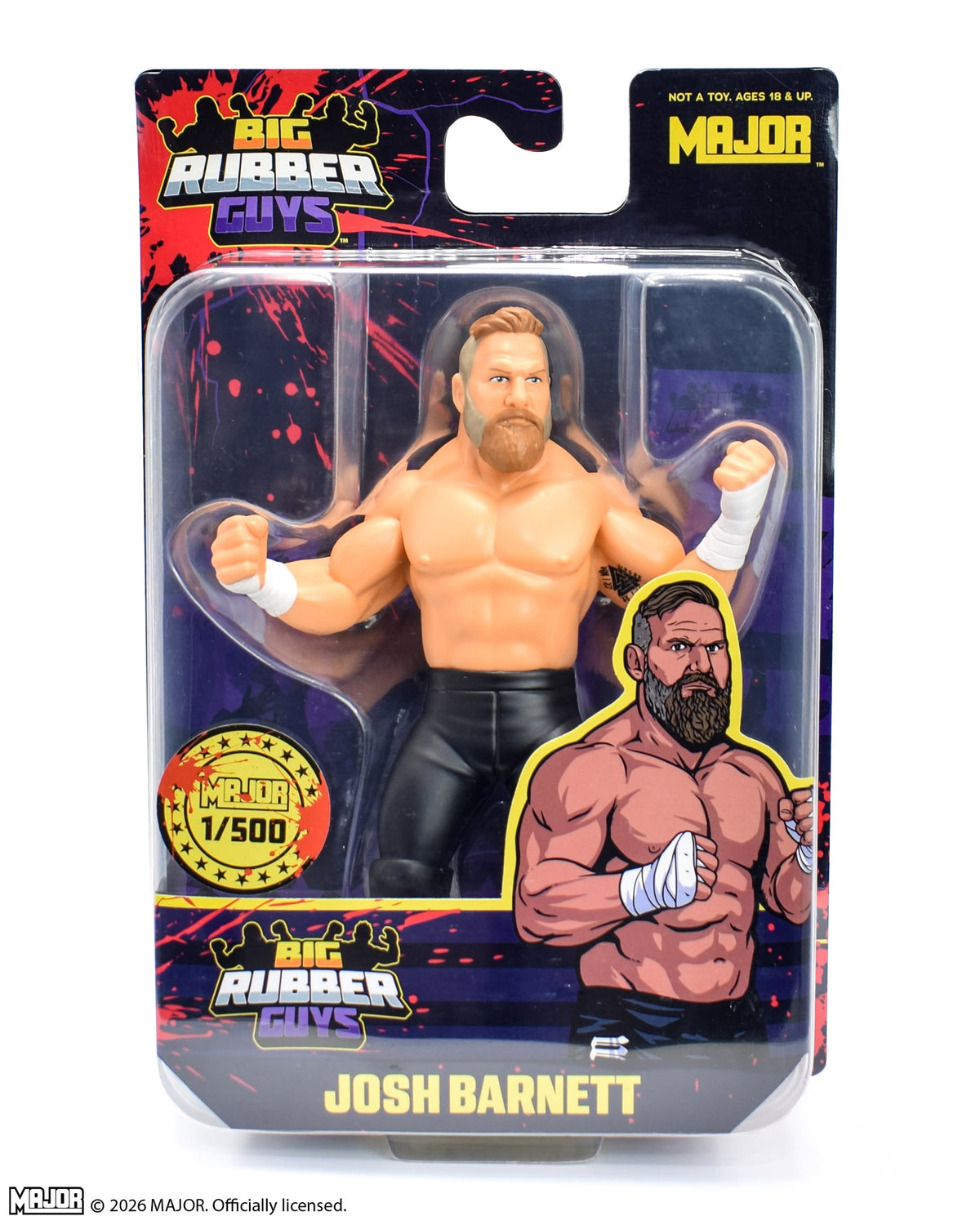 Limited to 500 Josh Barnett Big Rubber Guy Action Figure, 1980s Retro 8" Collectible Toy (FREE US SHIPPING - IN STOCK)