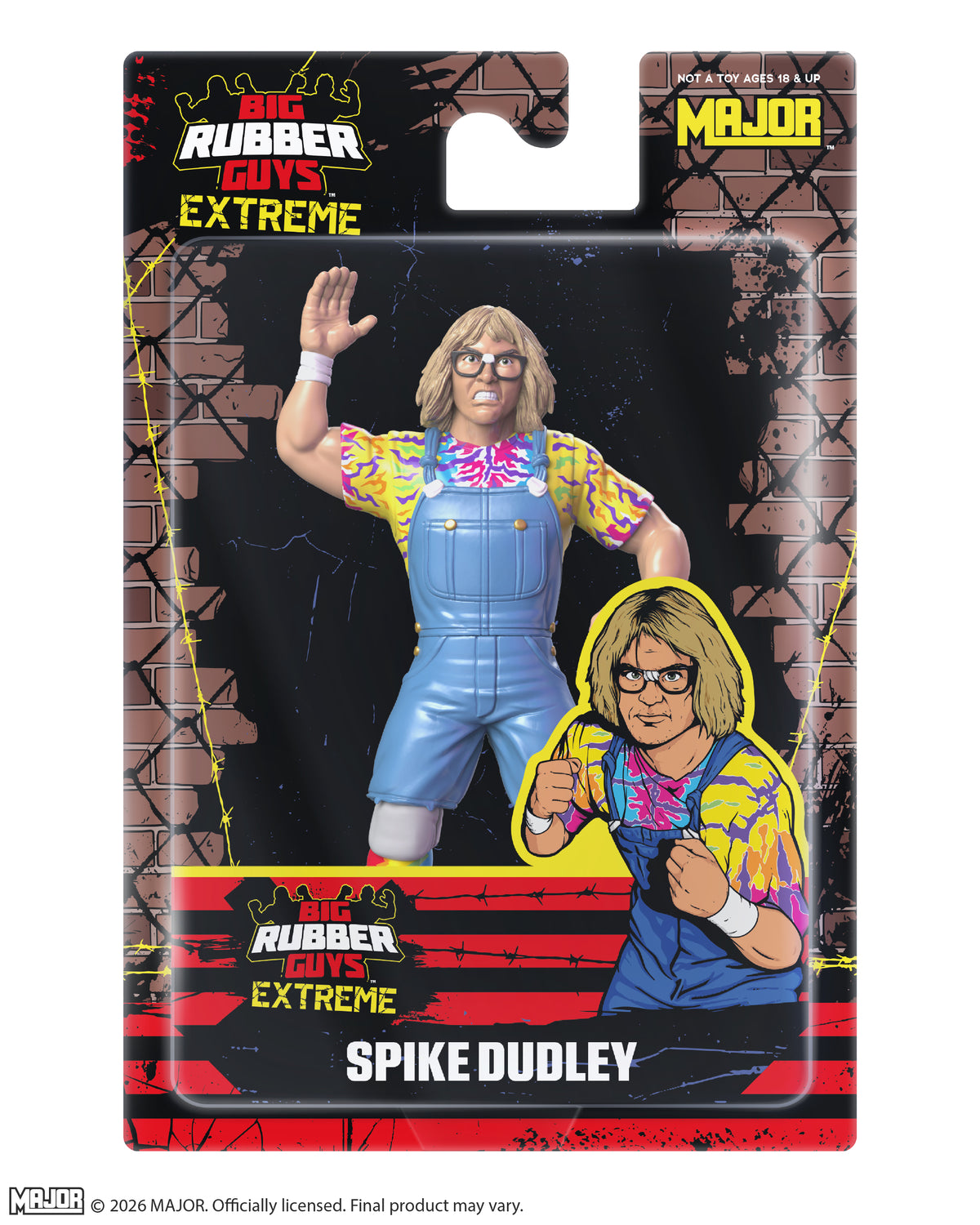 Spike Dudley Big Rubber Guy Action Figure, 1980s Retro 8" Collectible Toy (FREE US SHIPPING - SHIPS IN JUNE)