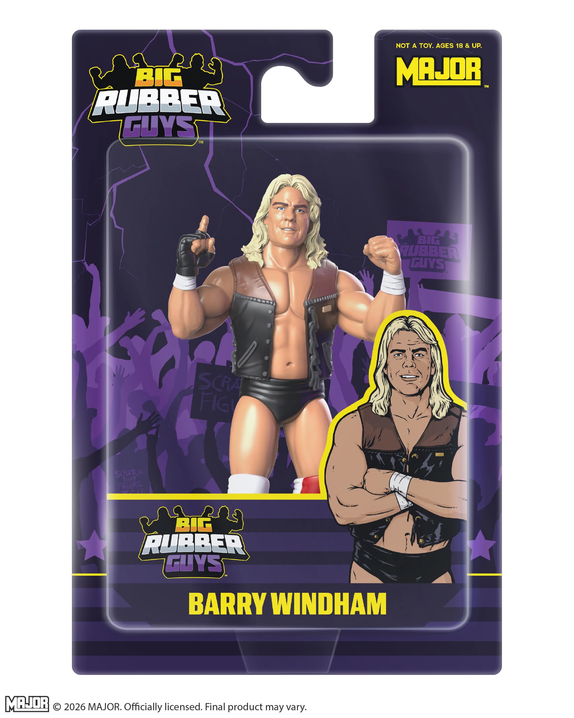 Barry Windham Big Rubber Guy Action Figure, 1980s Retro 8" Collectible Toy (FREE US SHIPPING - SHIPS IN APRIL)
