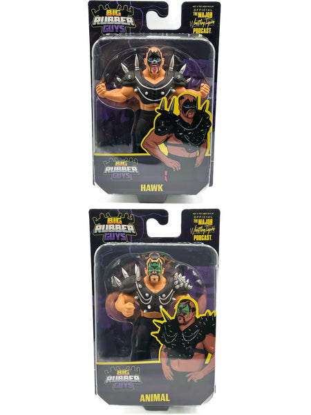 BIG RUBBER GUYS SERIES 8 ROAD WARRIORS ANIMAL & HAWK (FREE US