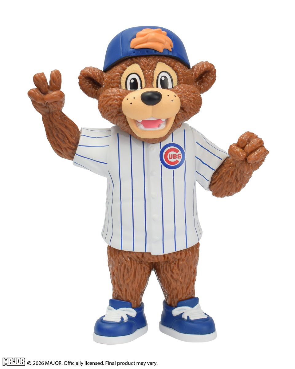 Major League Baseball Chicago Cubs Clark the Cub Mascot Big Rubber Guy Action Figure, 1980s Retro 8" Collectible Toy (FREE US SHIPPING - SHIPS IN OCTOBER)